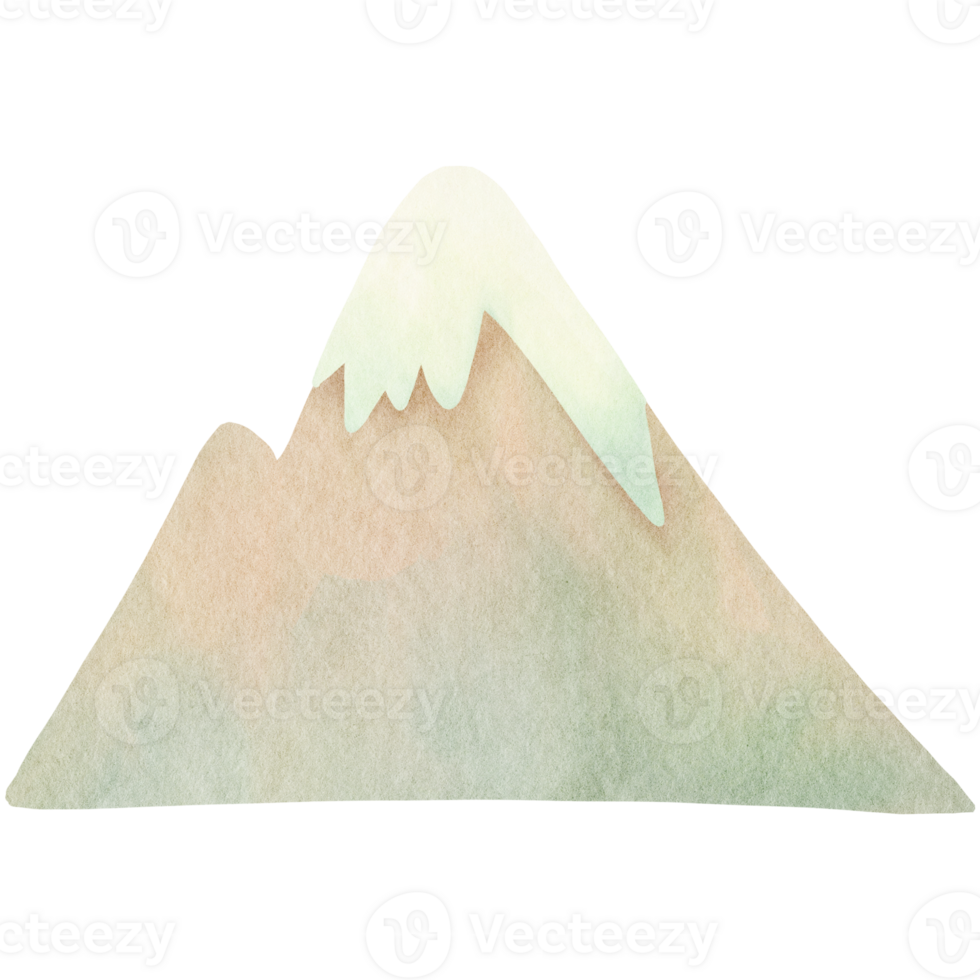 Vibrant Watercolor Mountain png