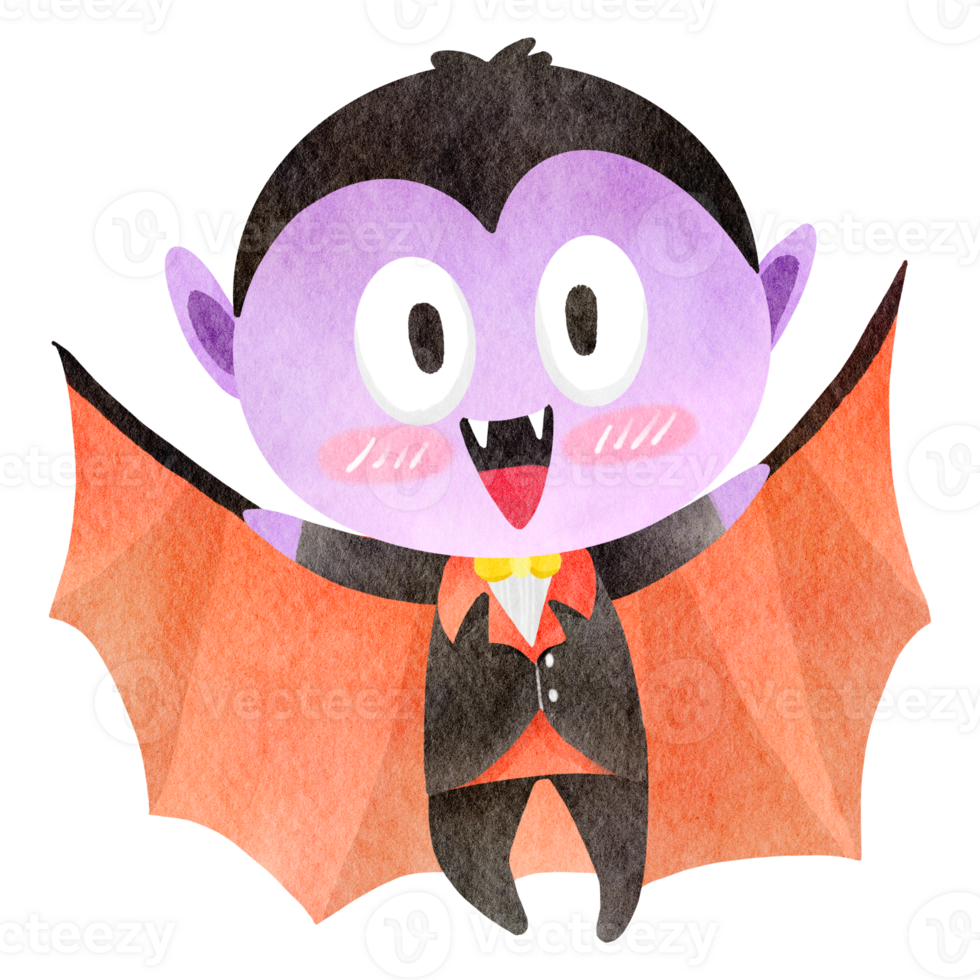 linda acuarela dibujos animados drácula png