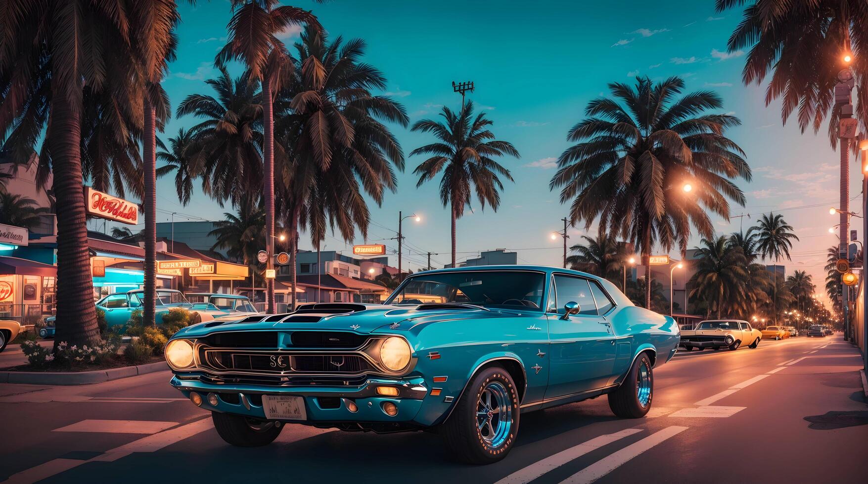 The world of classic muscle cars with this captivating 4K wallpaper  26481334 Stock Photo at Vecteezy