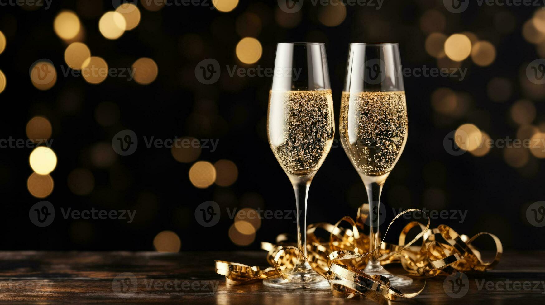 Champagne new year art background photo