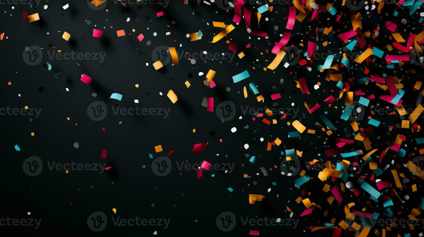 Black friday sale banner with colorful confetti background photo