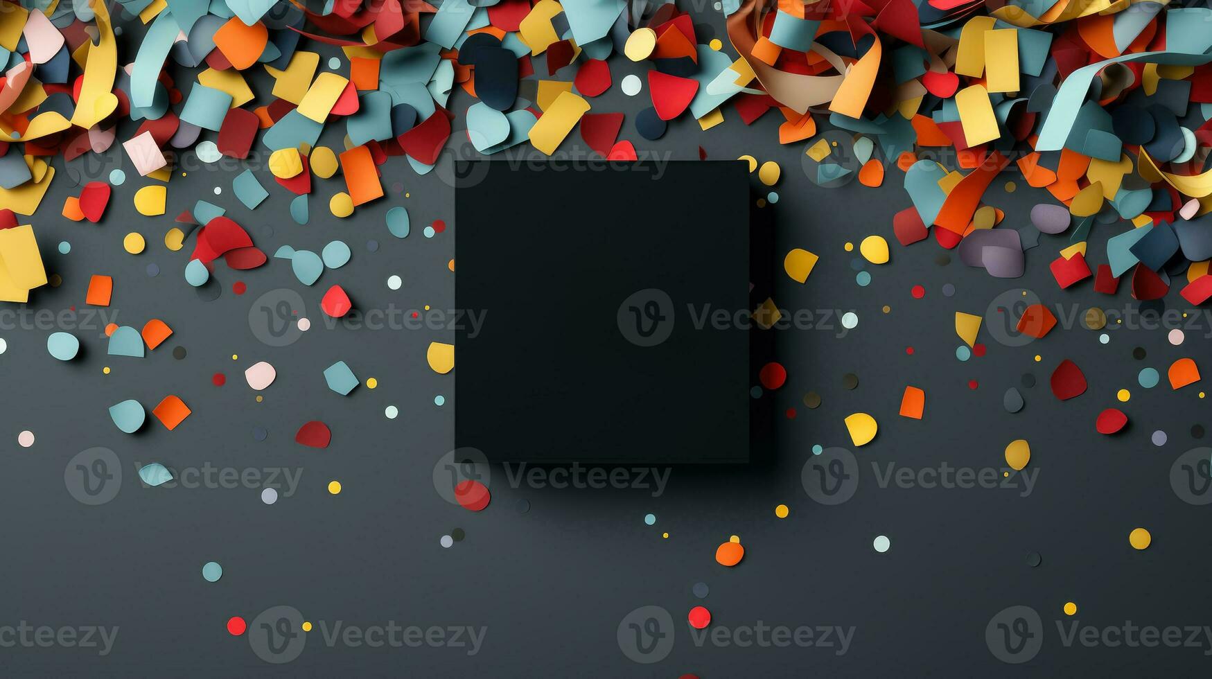 Black friday sale banner with colorful confetti background photo