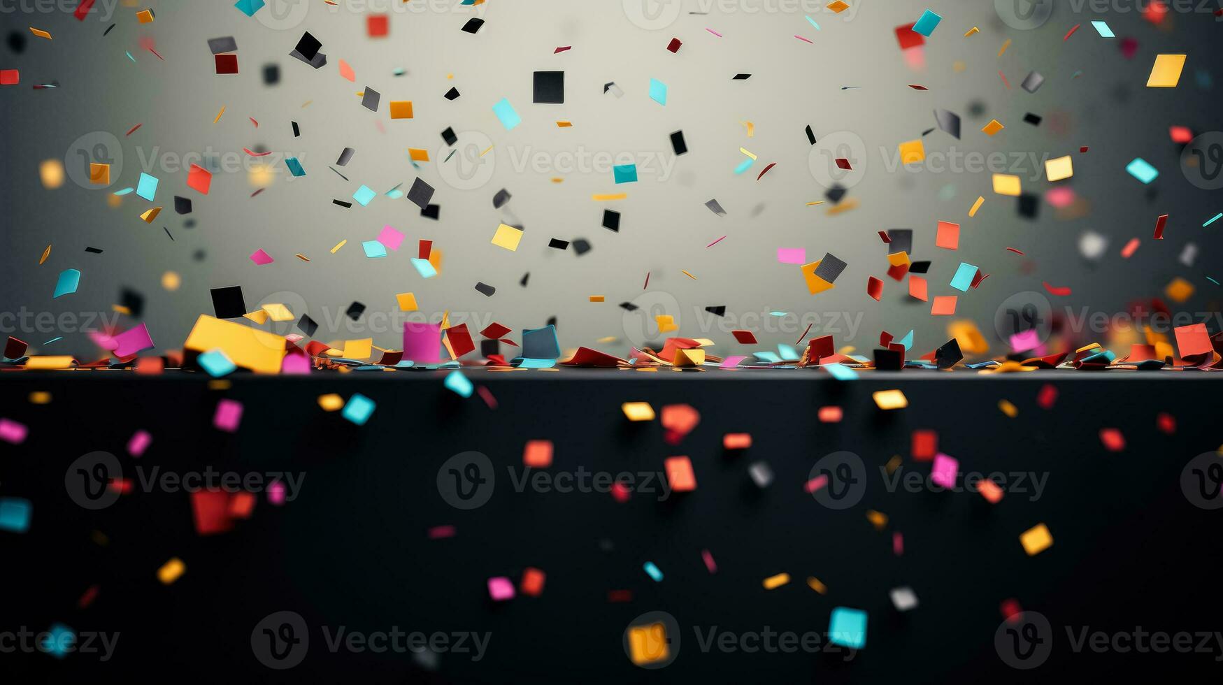 Black friday sale banner with colorful confetti background photo