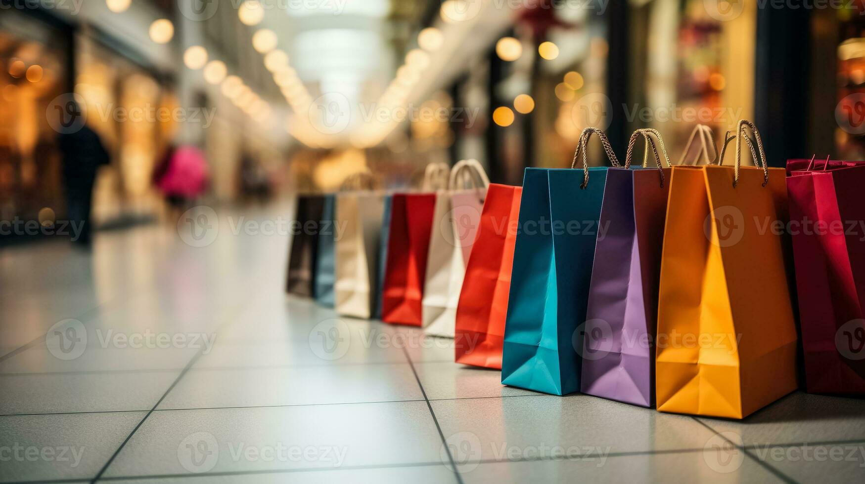 amigos con compras pantalones en compras centro comercial antecedentes con vacío espacio para texto fotorrealismo foto