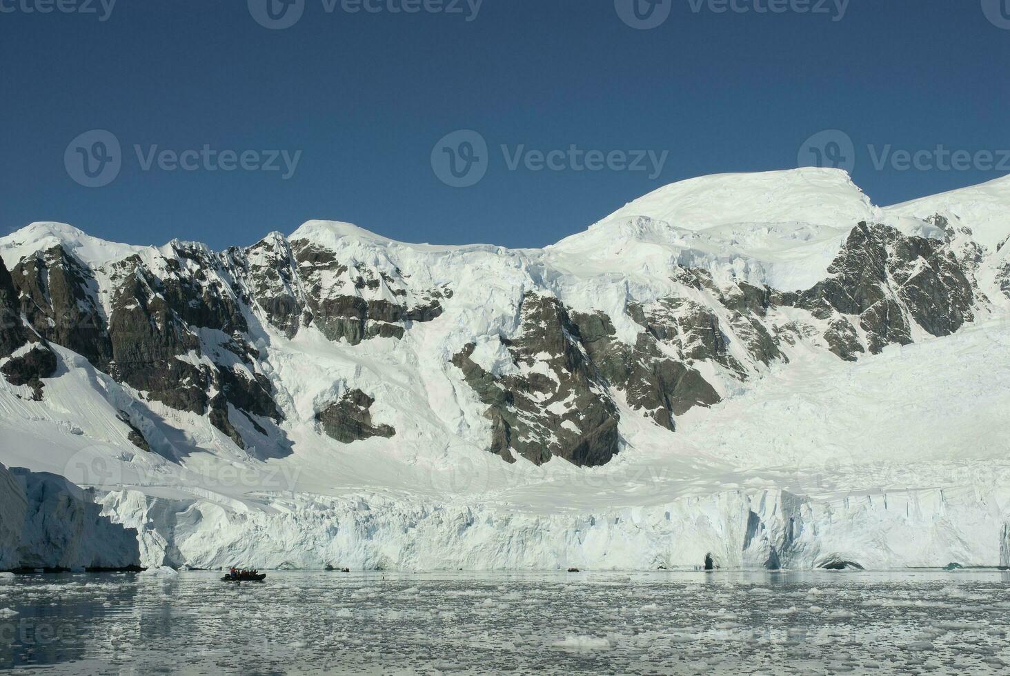 Paradise bay glaciers and mountains, Antartic peninsula, Antartica.. photo