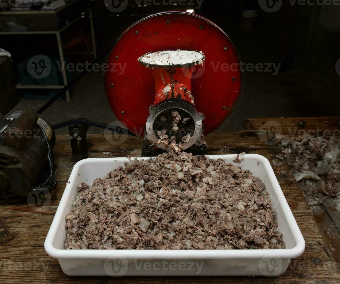 Meat grinder, for making sausages, traditional argentine cuisine. photo