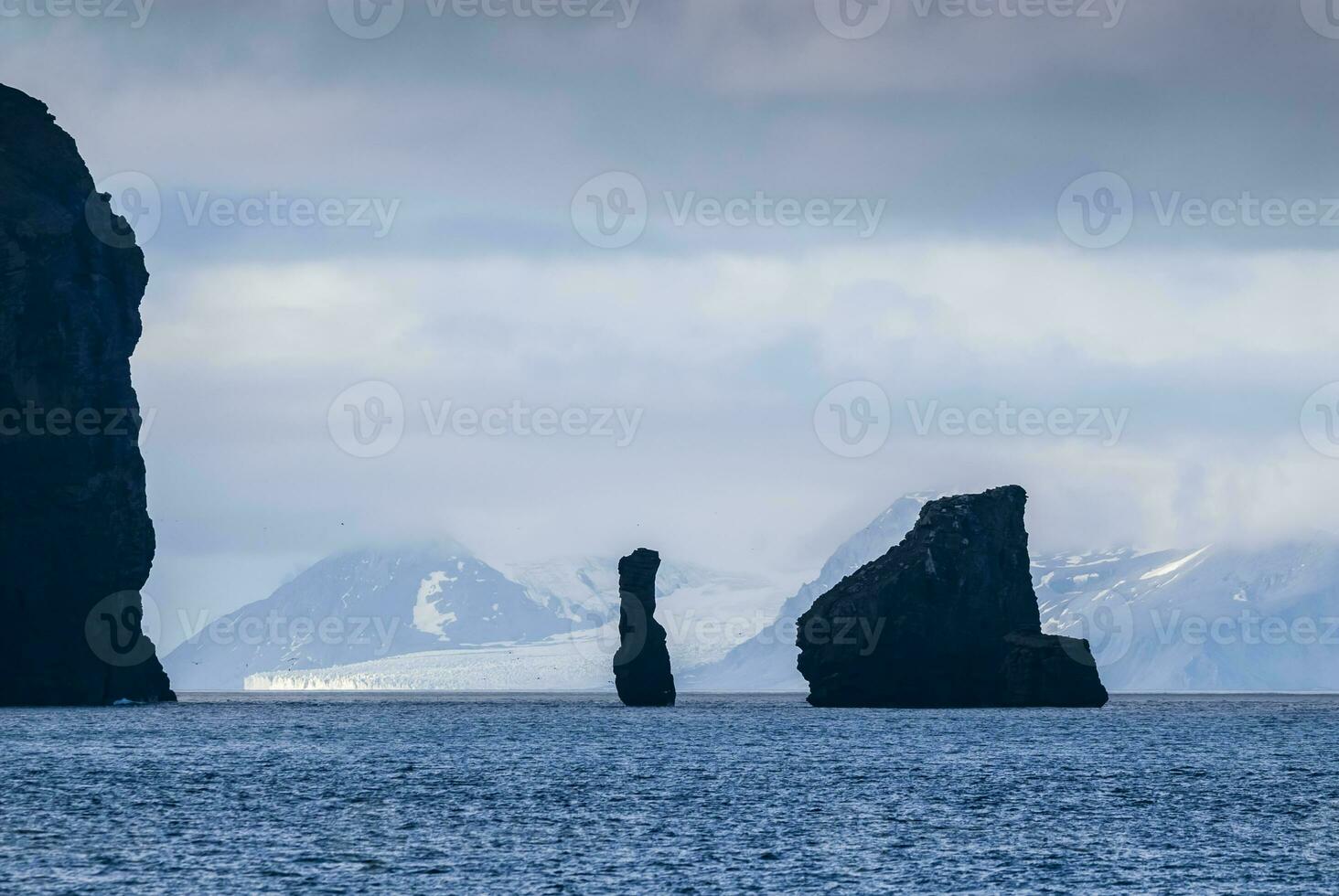 Volcanic coastal landscape, Deception Island, Antrtica photo