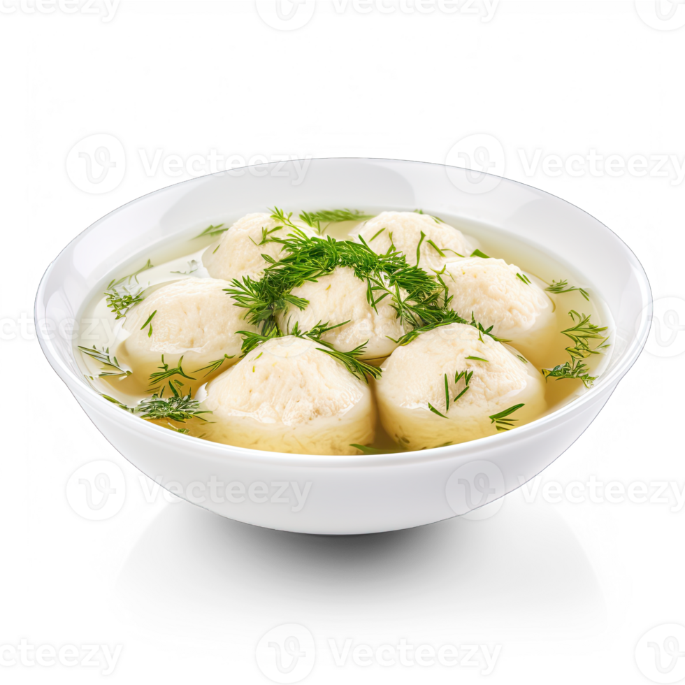 Matzo ball soup isolated on transparent background png
