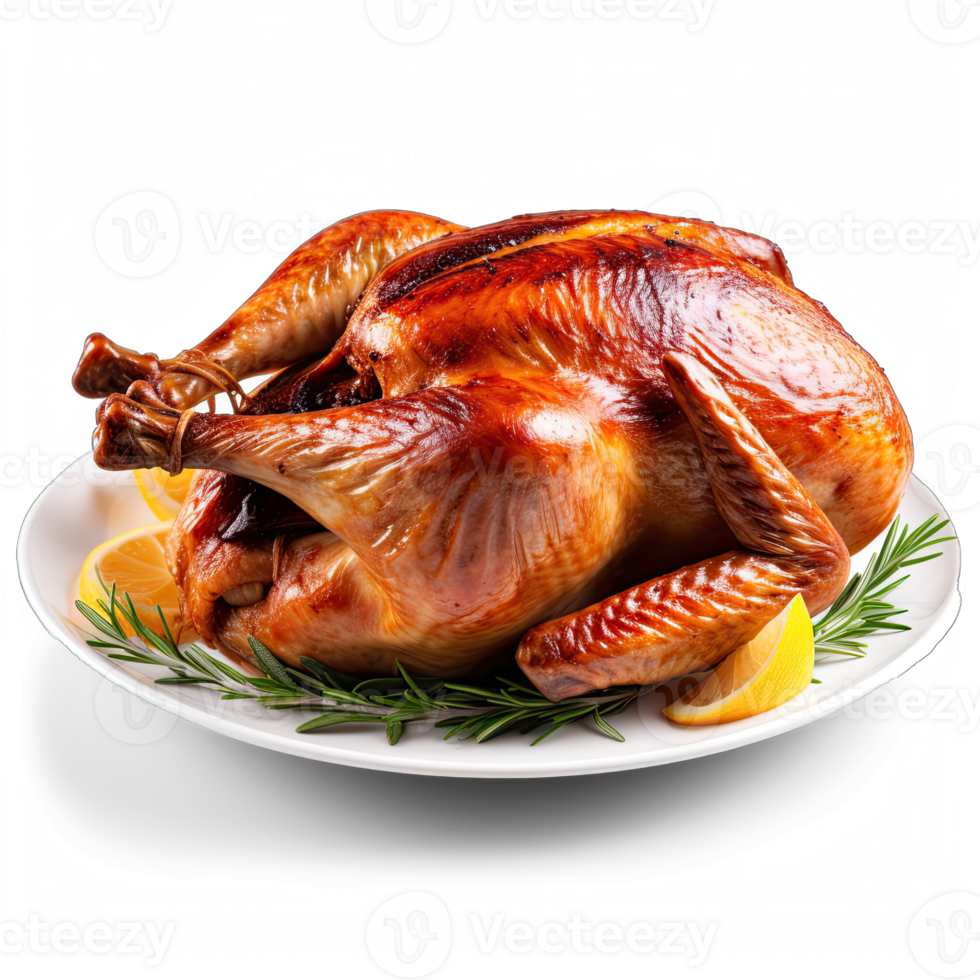 Roast turkey isolated on transparent background png