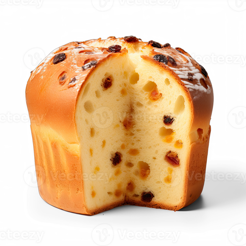 Panettone piece isolated on transparent background png