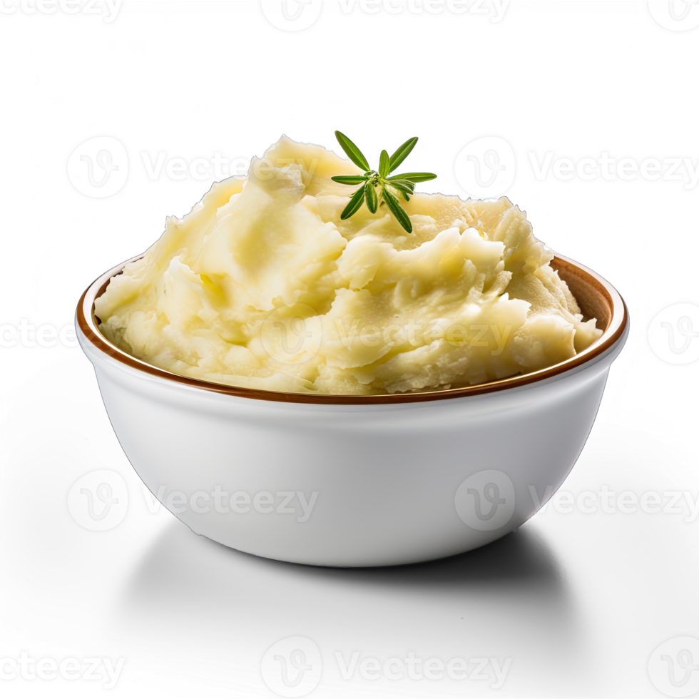 Mashed potatoes side view isolated on transparent background png