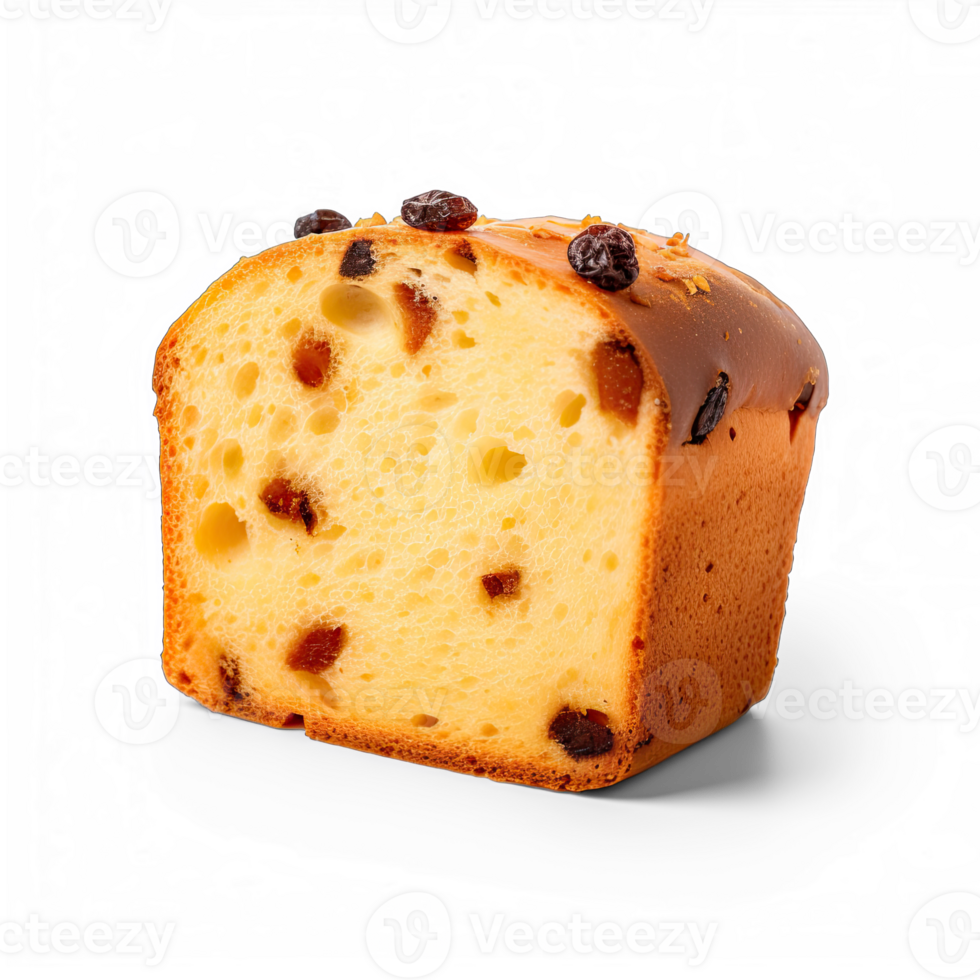 Slice of panettone isolated on transparent background png