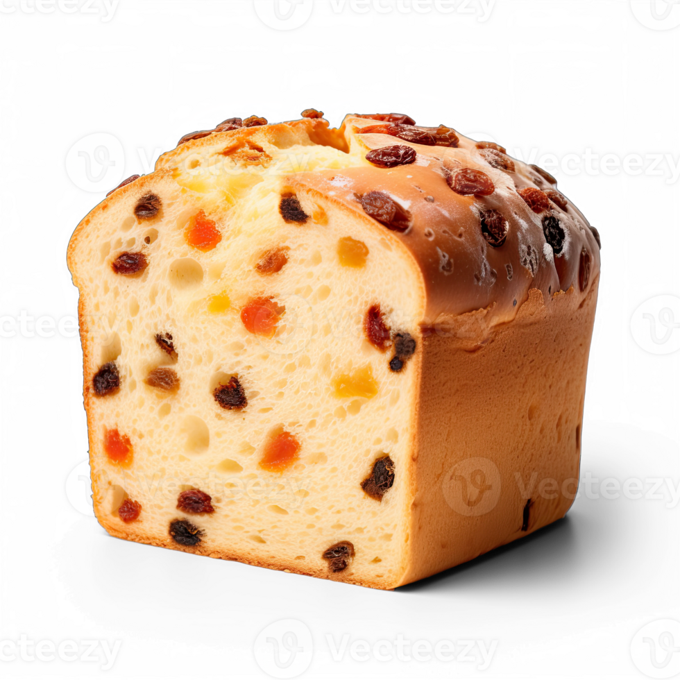 Panettone piece isolated on transparent background png