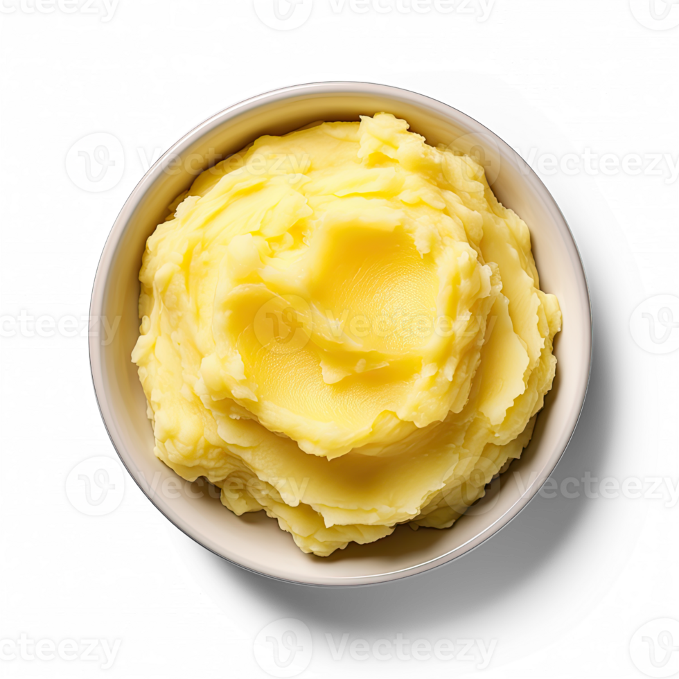 Mashed potatoes top view isolated on transparent background png