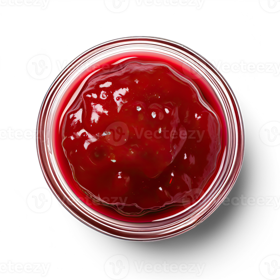 Cranberry sauce top view isolated on transparent background png