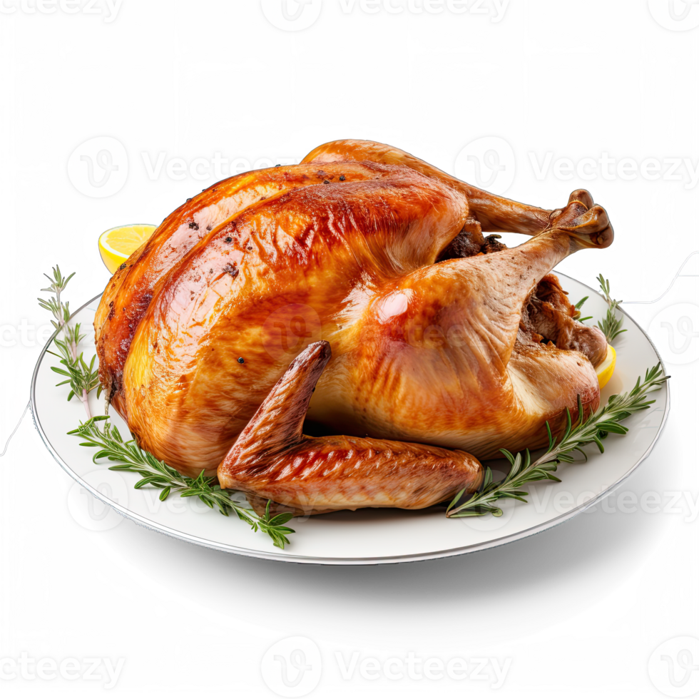 Roast turkey isolated on transparent background png