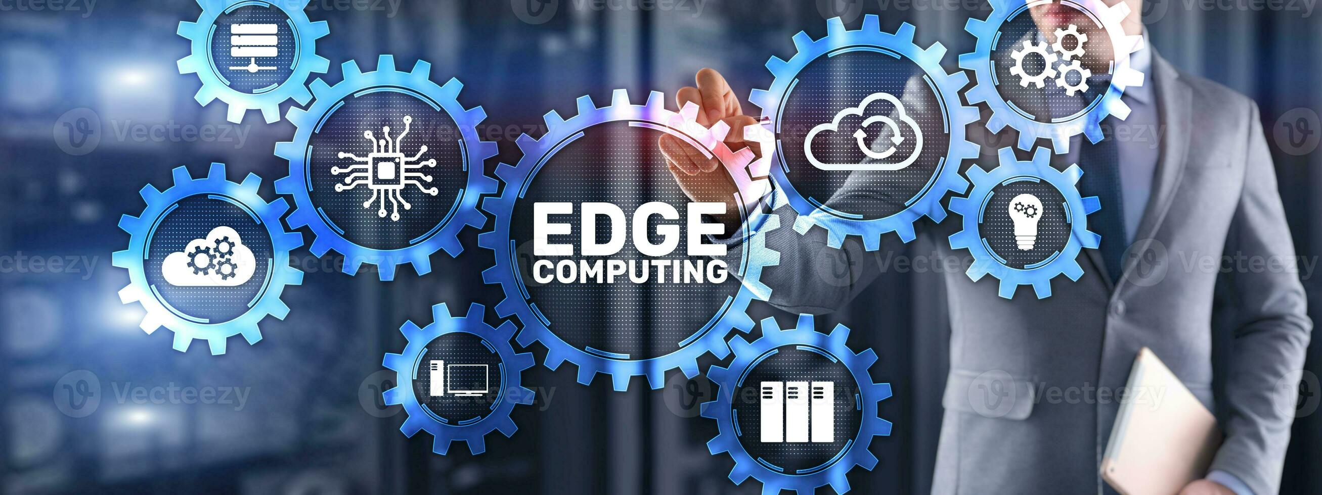 EDGE Computing technology internet concept. Mixed Media. photo
