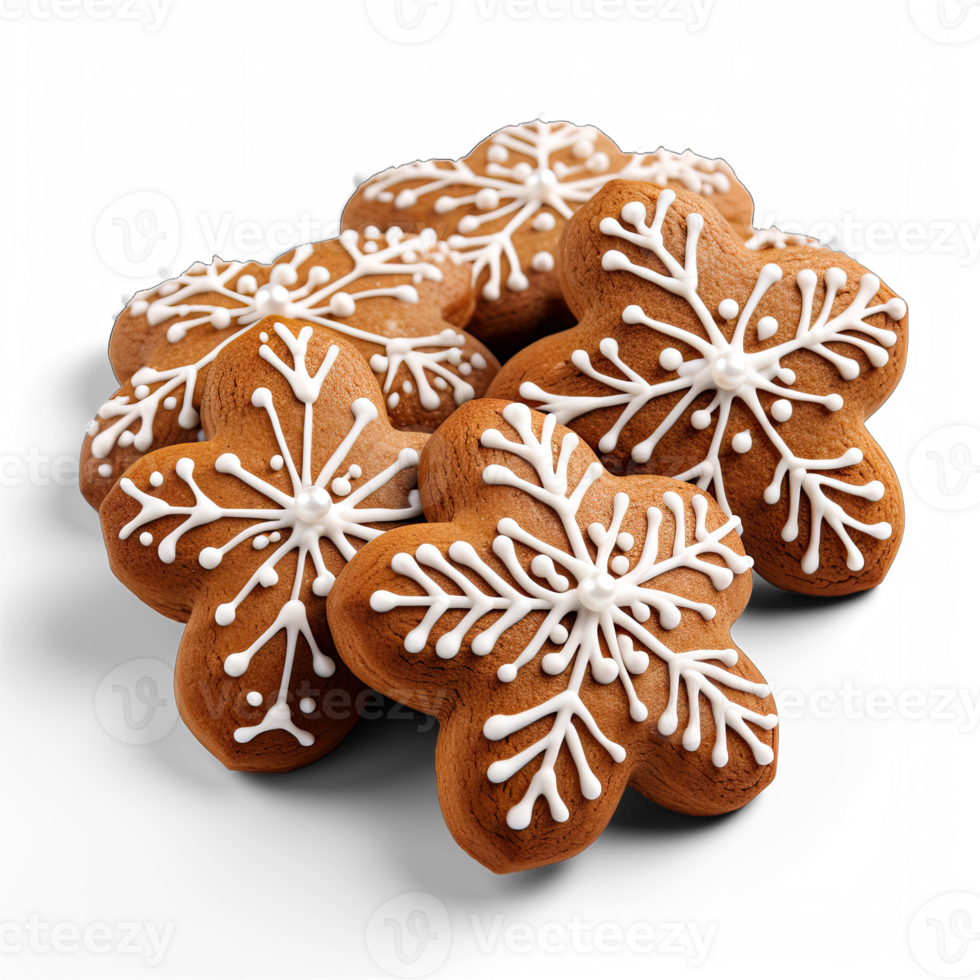 Gingerbread cookies isolated on transparent background png