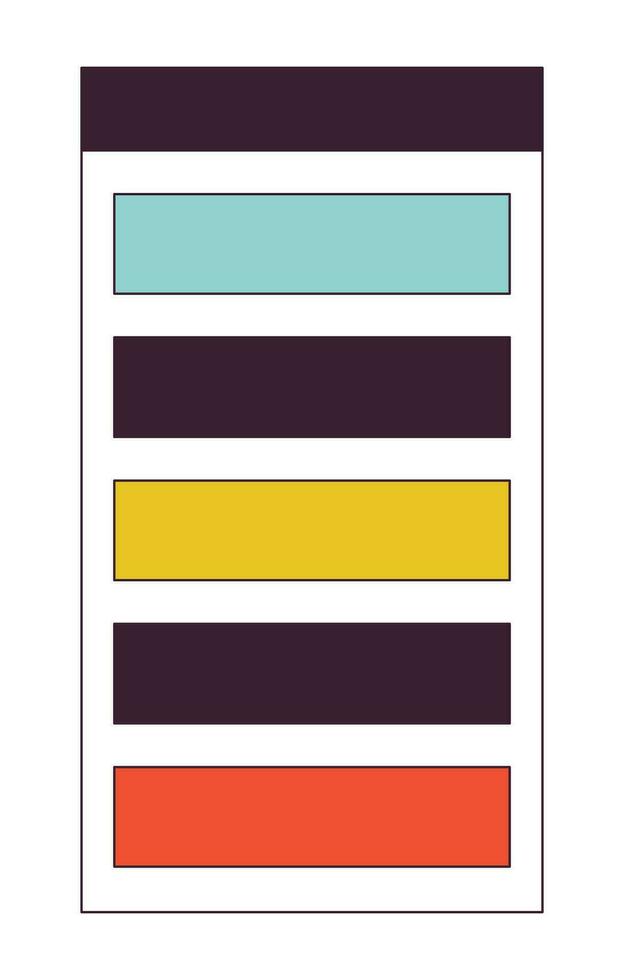 Color palette flat line color isolated vector object. Editable clip art image on white background. Simple outline cartoon spot illustration for web design