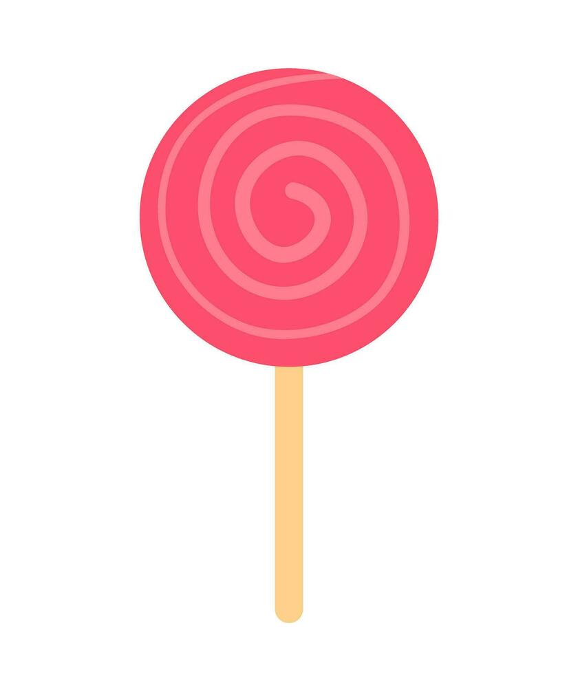Lollipop candy semi flat colour vector object. Lollipop sweets. Halloween candy. Sweet food. Editable cartoon clip art icon on white background. Simple spot illustration for web graphic design