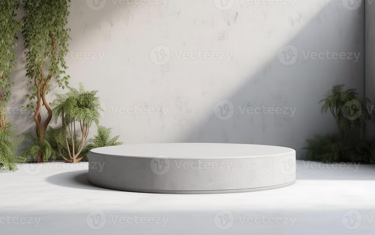 Podium with spotlights. AI, photo