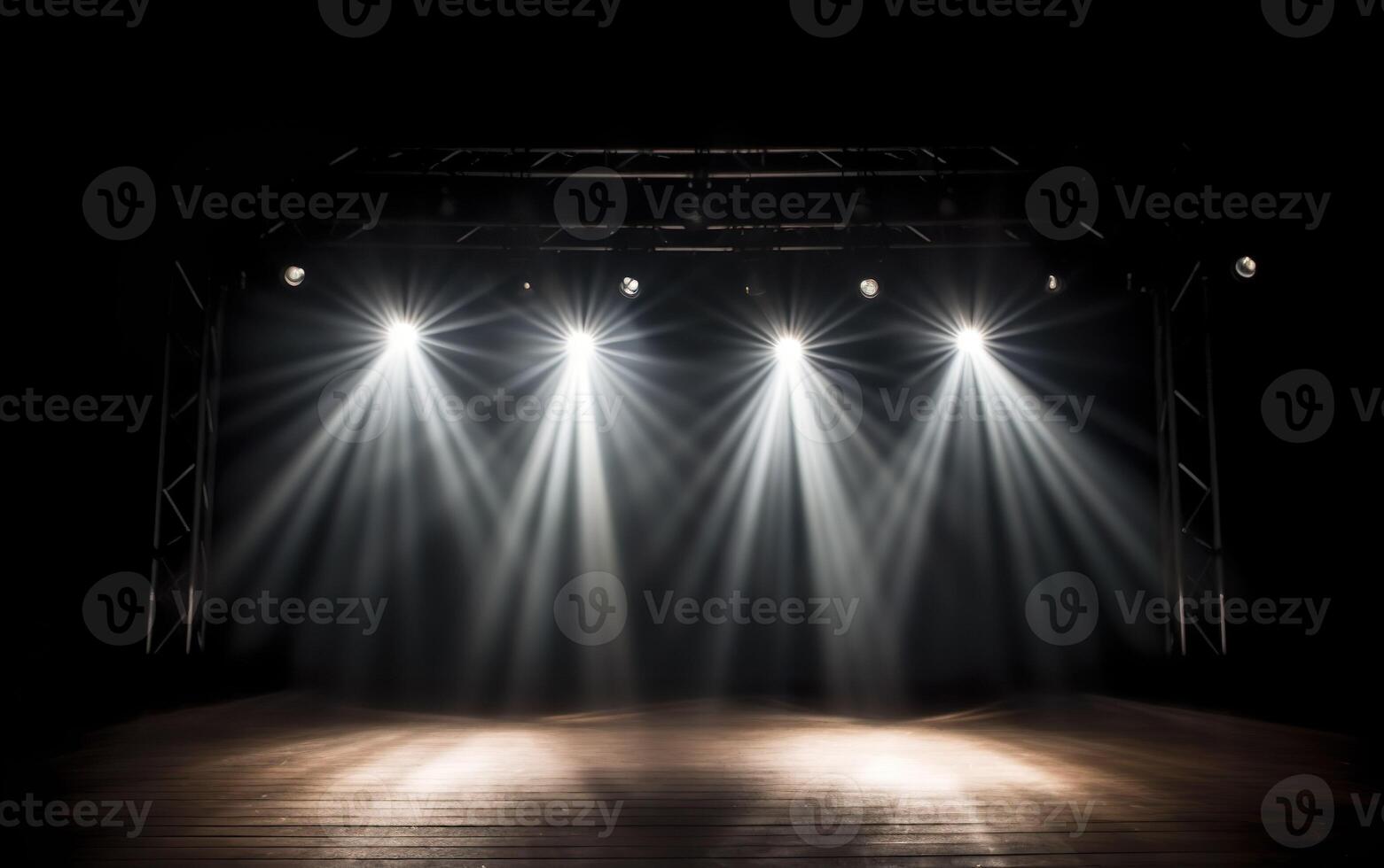 A scene flooded with spotlights. AI, photo