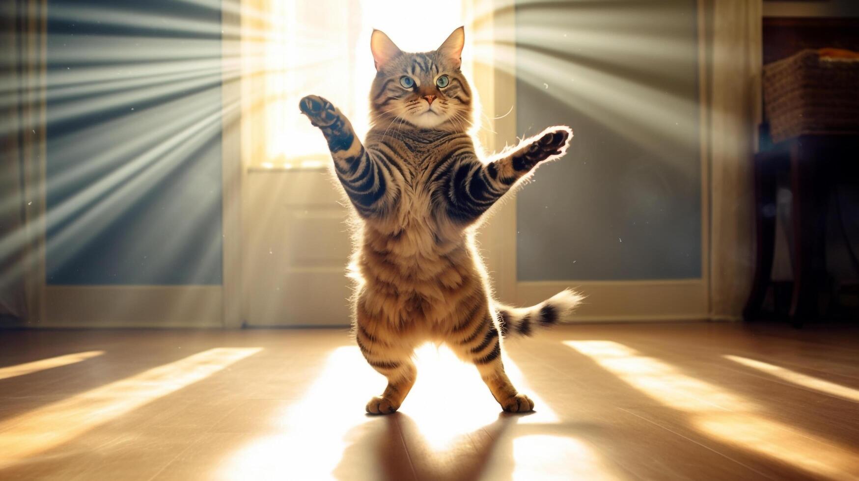 Cat Doing Dance photo