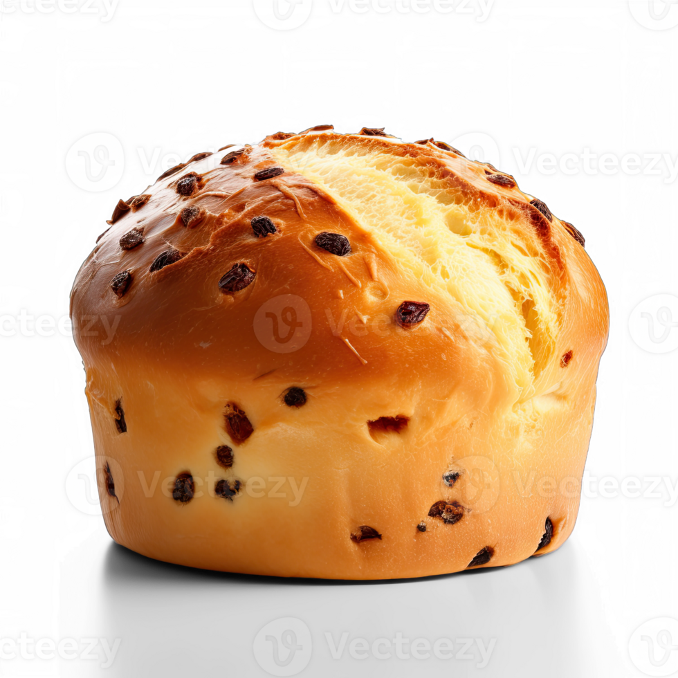 Panettone piece isolated on transparent background png