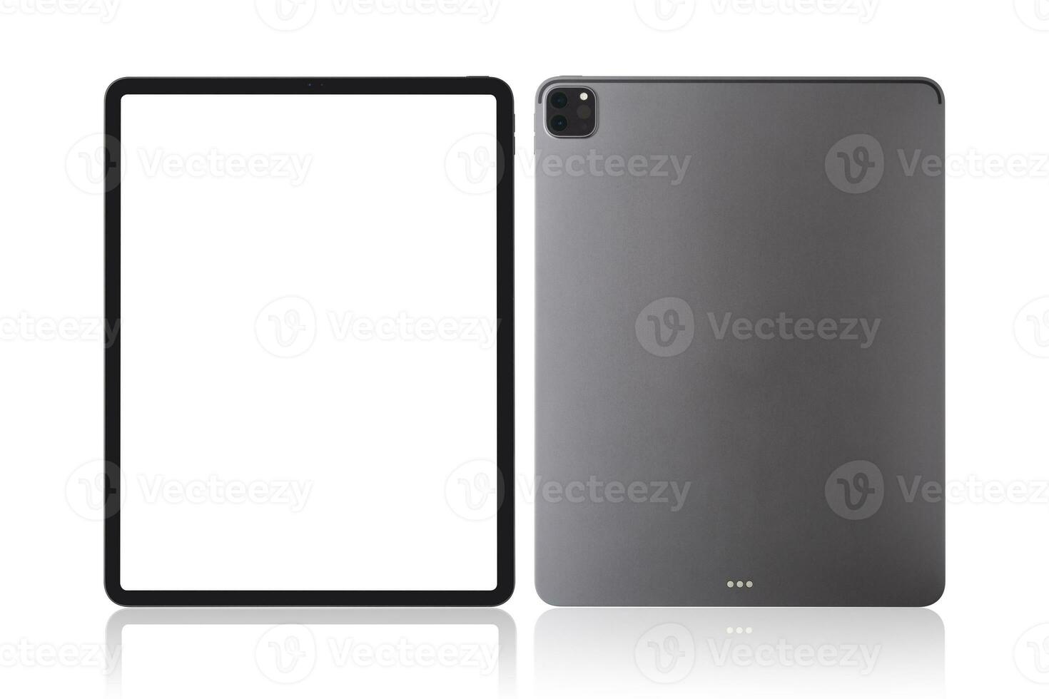 Real Tablet mockup with blank screen, device screen mockup Isolated on white background. photo
