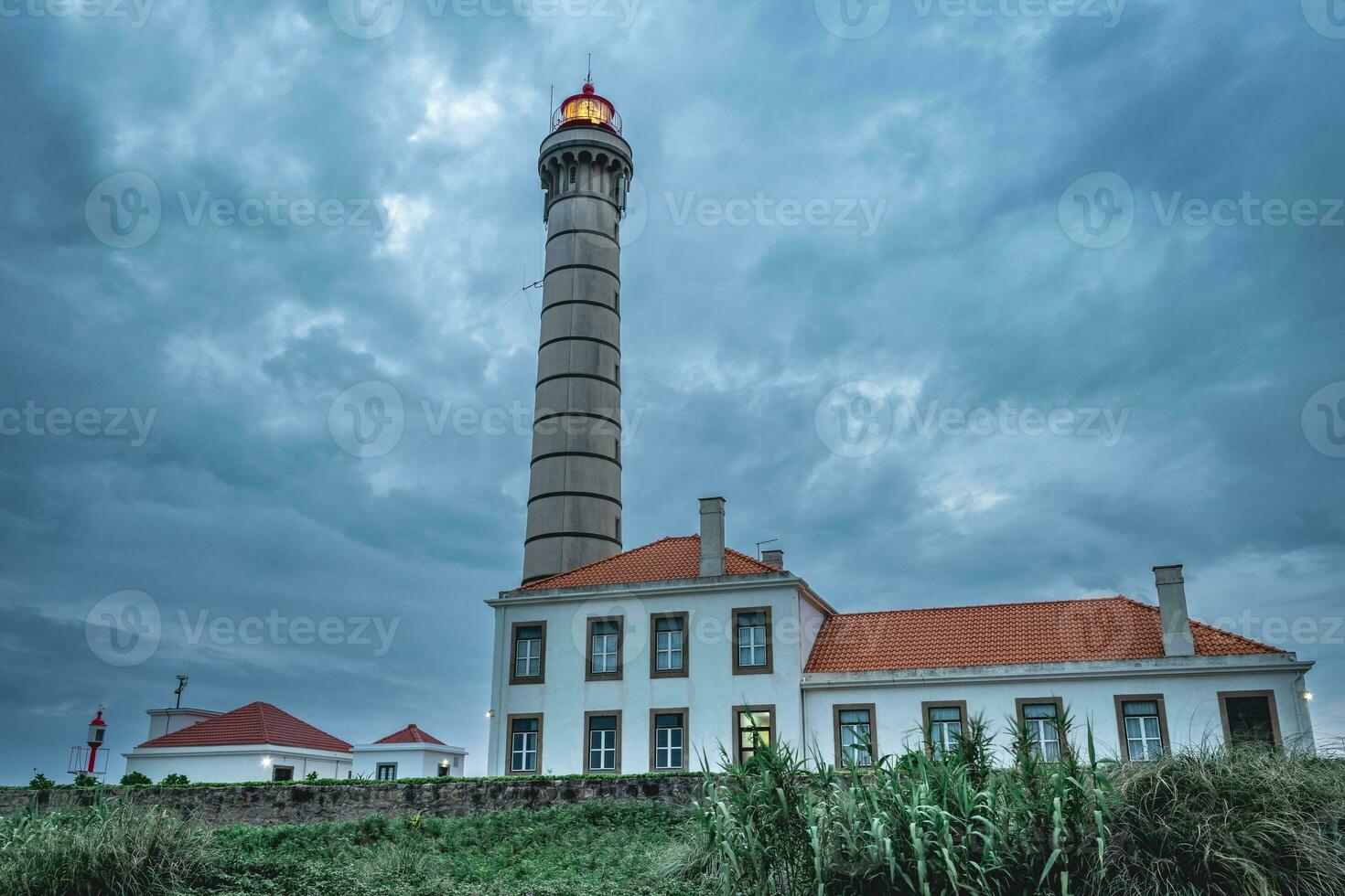 Farol de Leca, lighthouse on the coast of Porto, Portugal. photo