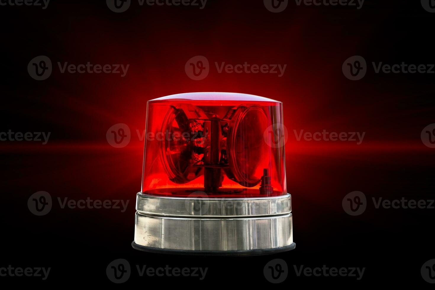Red Color Emergency Light Warning Vehicular Police Alarm Siren Buzzer Isolated with Clipping path. photo