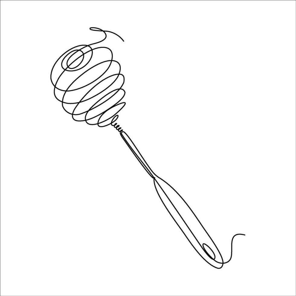 continuous line drawing of egg beater vector