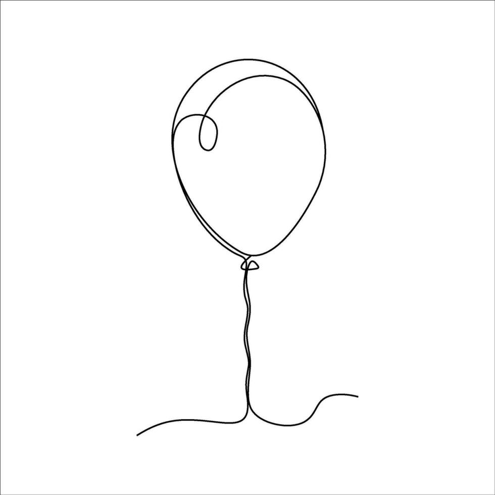 balloon continuous line drawing art vector