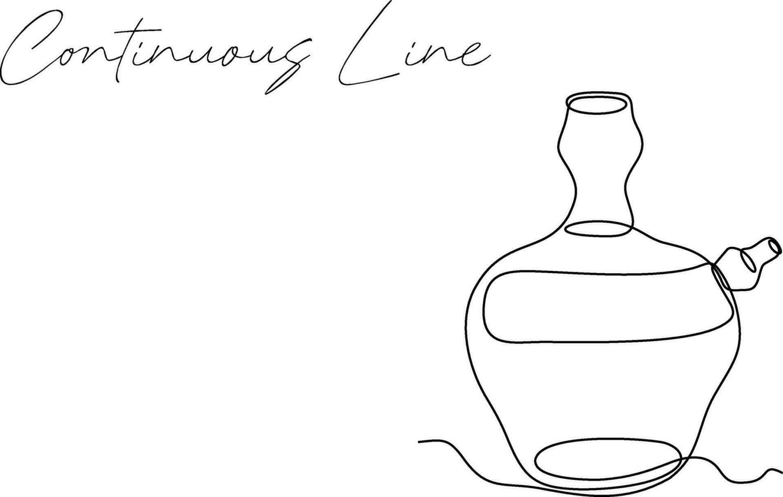 continuous line of antique jugs on white background vector