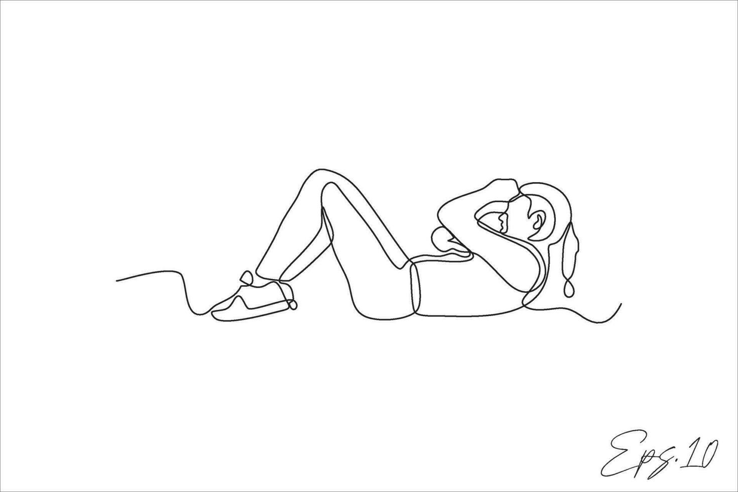 line art vector illustration of a woman exercising yoga
