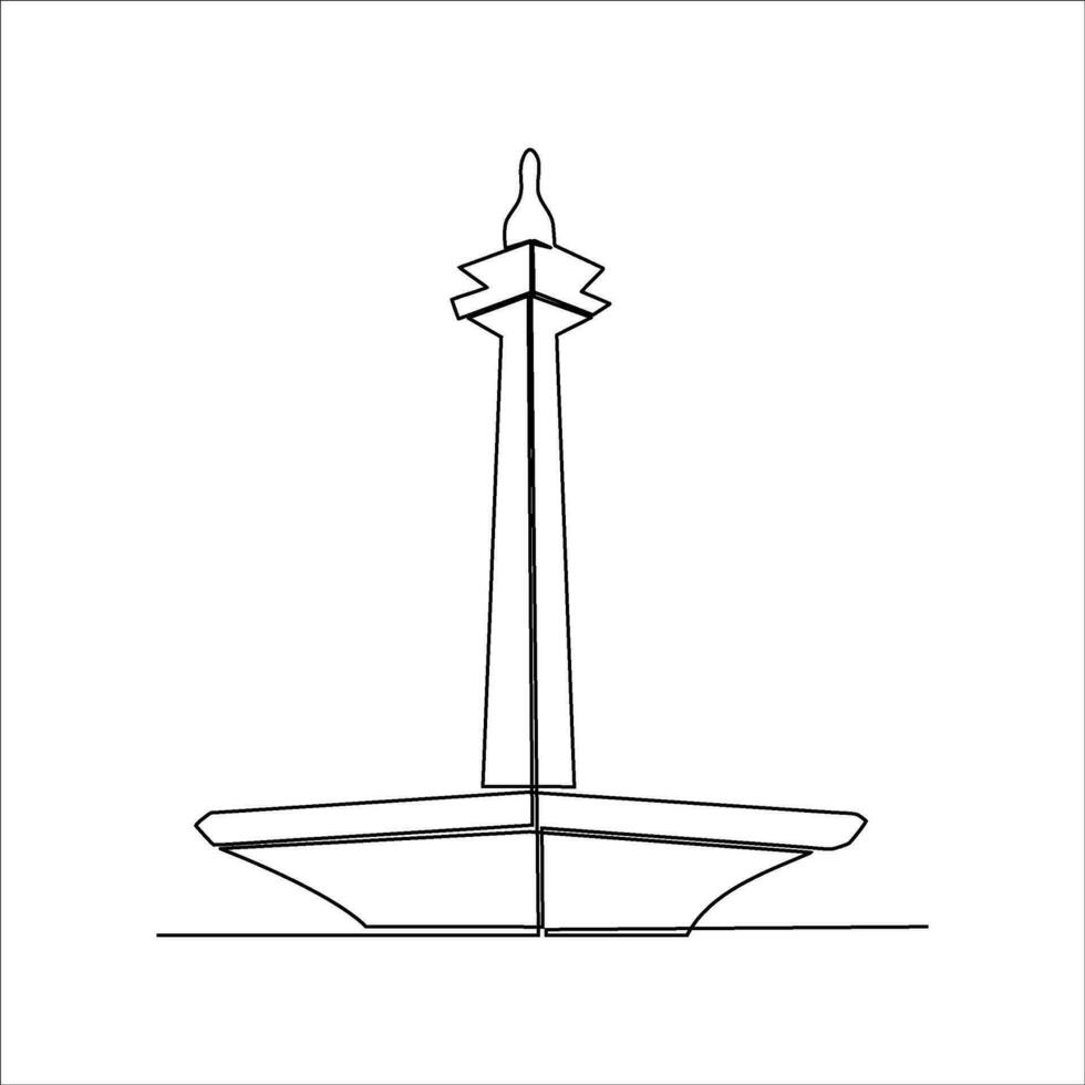 monas Monumento continuo línea dibujo vector