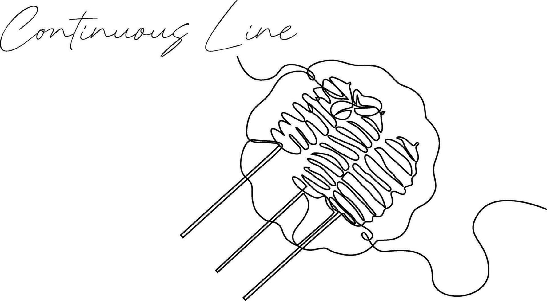 Continuous line of screw potato food vector