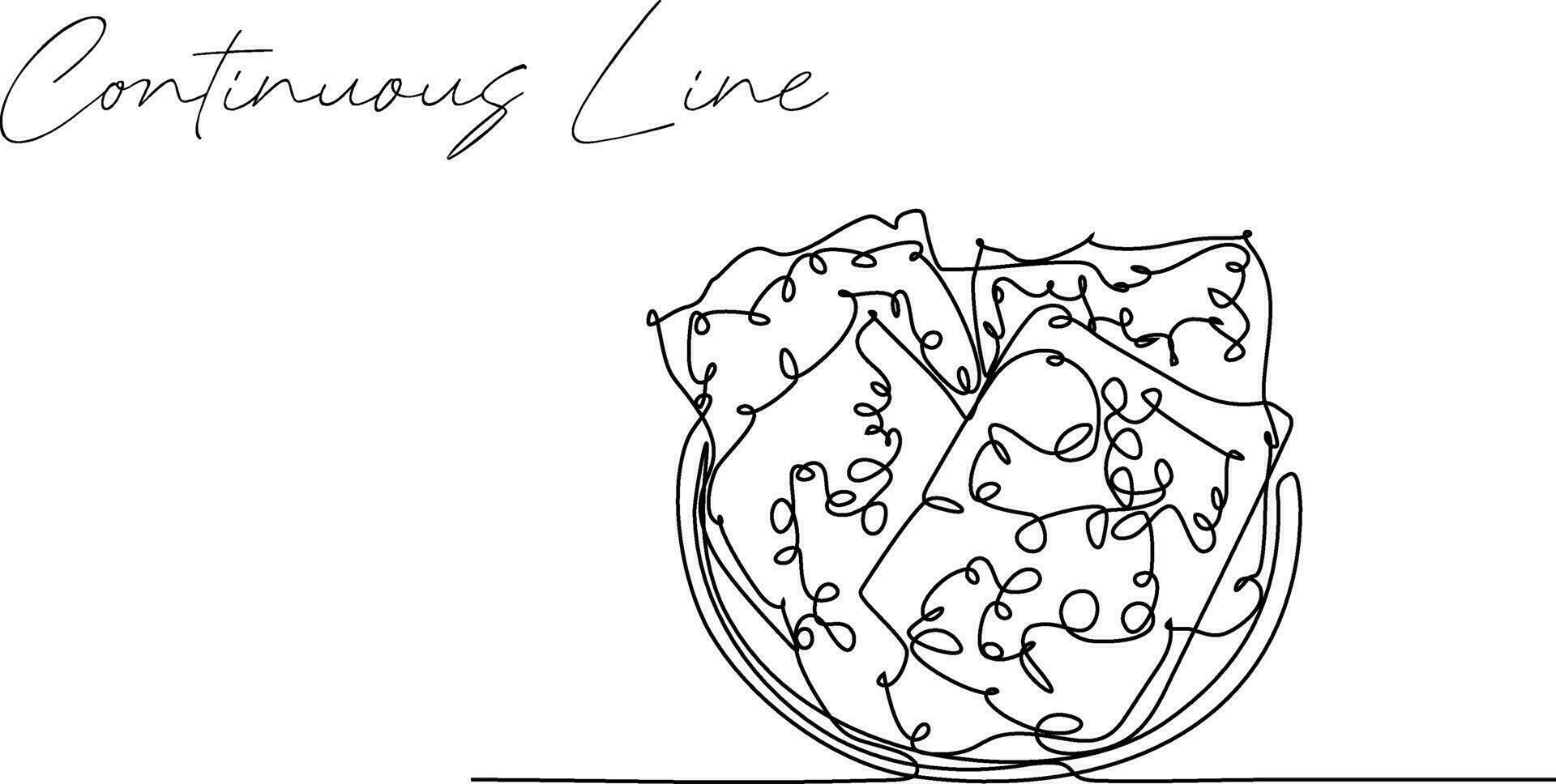 continuous line tempe mendoan traditional food isolated white background vector