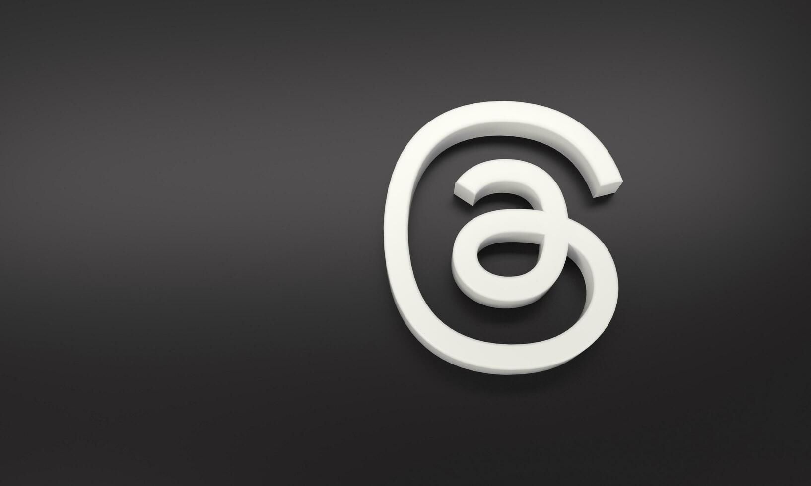 Madrid, España - julio, 2023. hilos logo con espacio para texto y gráficos en negro antecedentes. foto