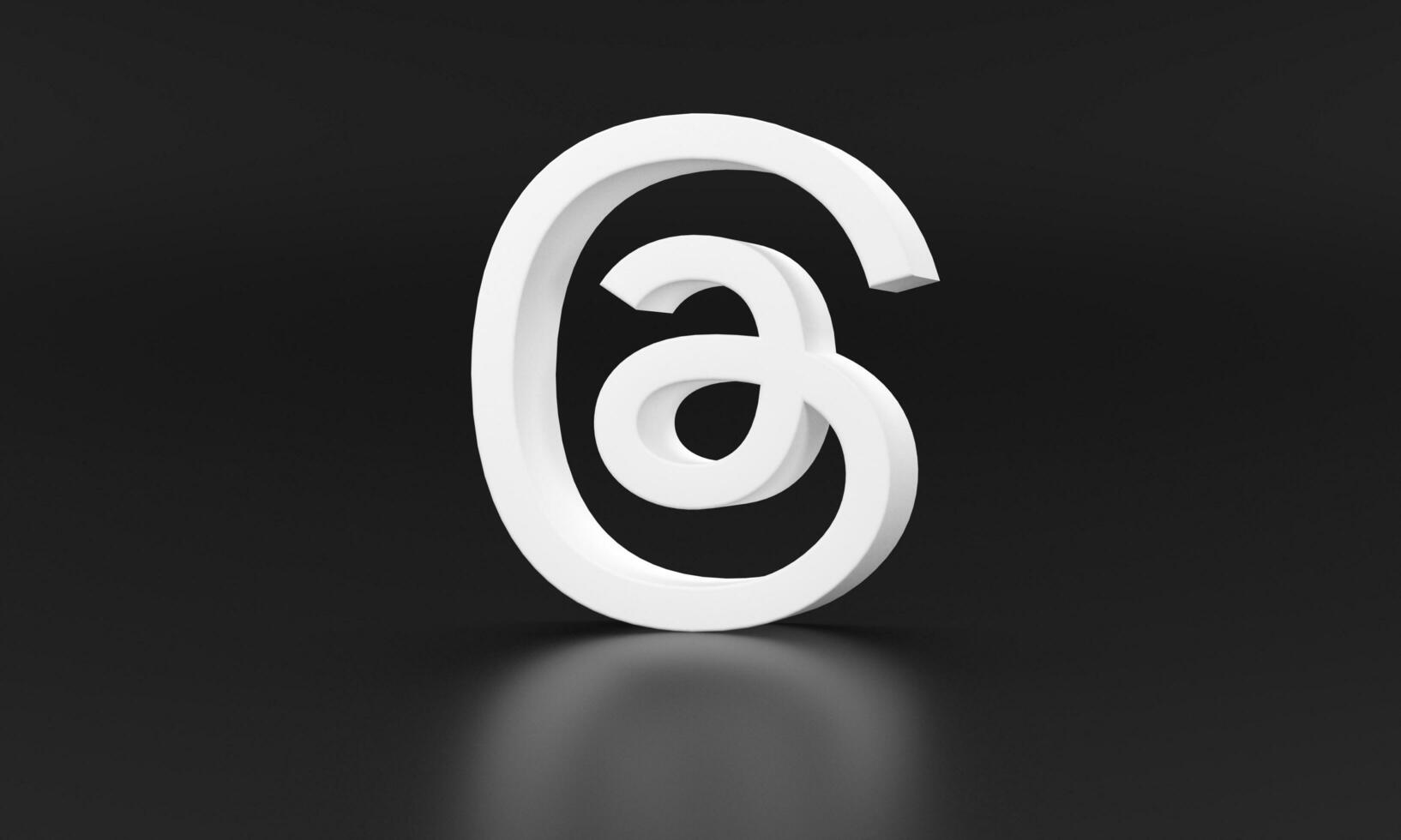 Madrid, Spain, July, 2023. Threads logo on Black background. photo