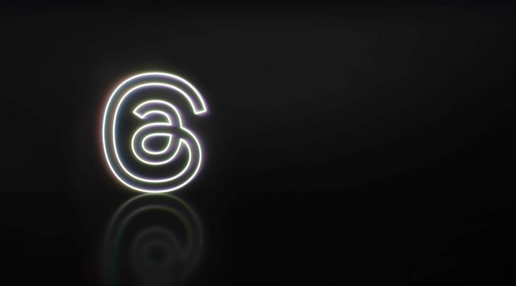 Madrid, Spain - July, 2023. Threads logo in neon with space for text and graphics. photo