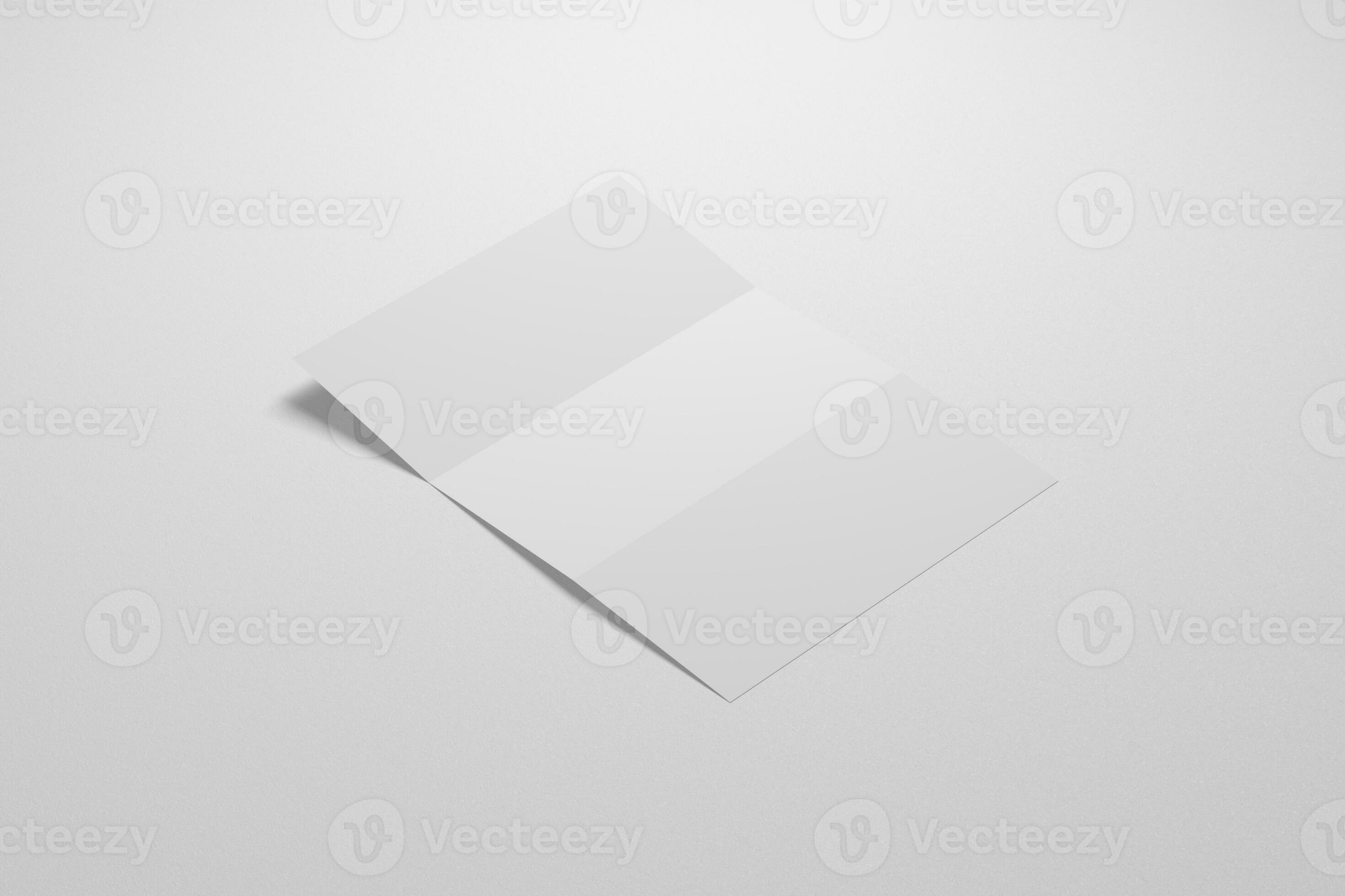 Blank Trifold Paper Leaflet, paper sheet Mockup, A4 page mock up