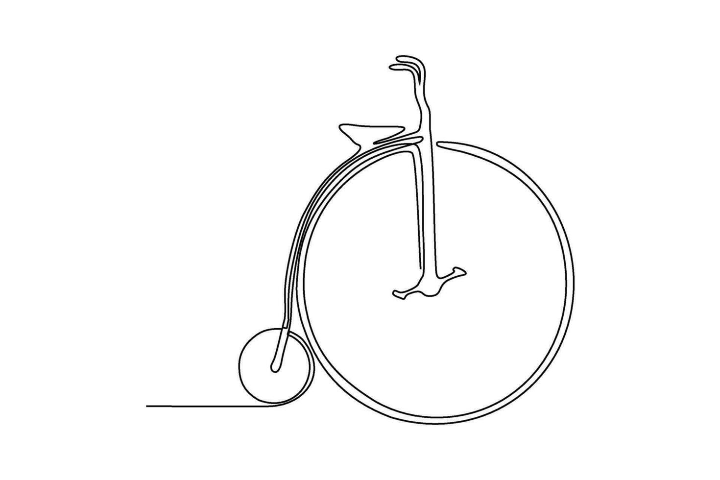 continuous line circus bike vector illustration