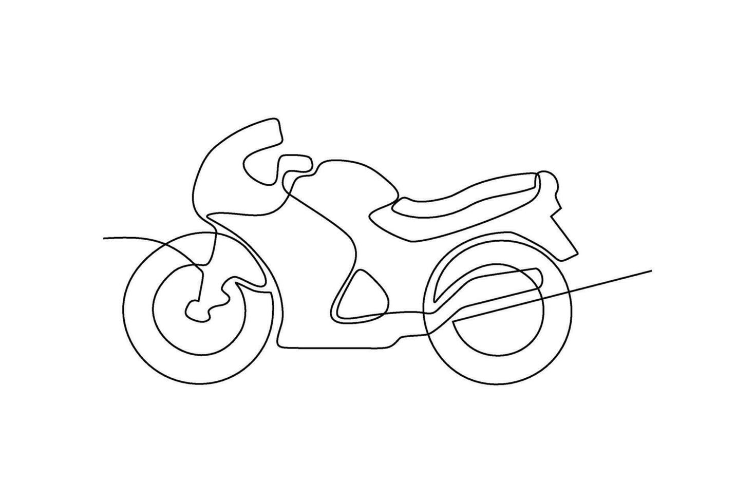 continuous line art motorcycle illustration vector