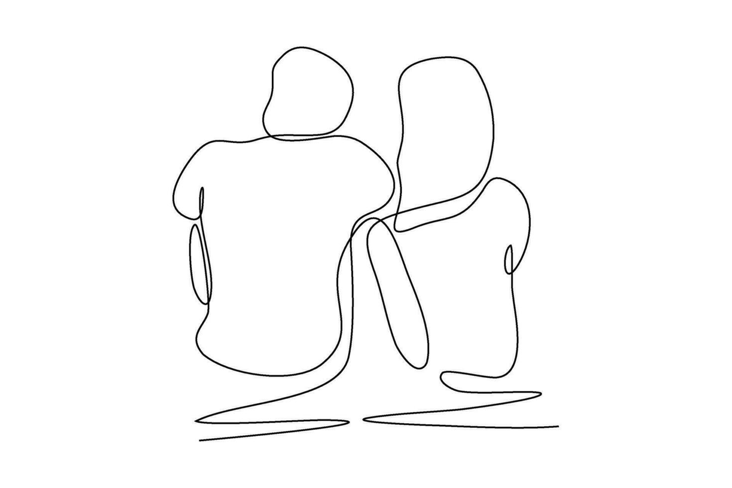 continuous line of couple being alone together vector