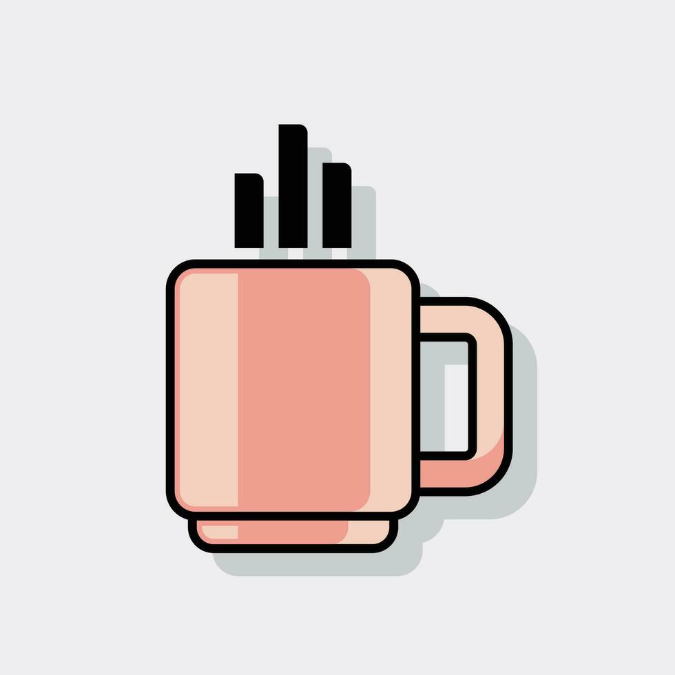 café taza plano icono logo diseño vector