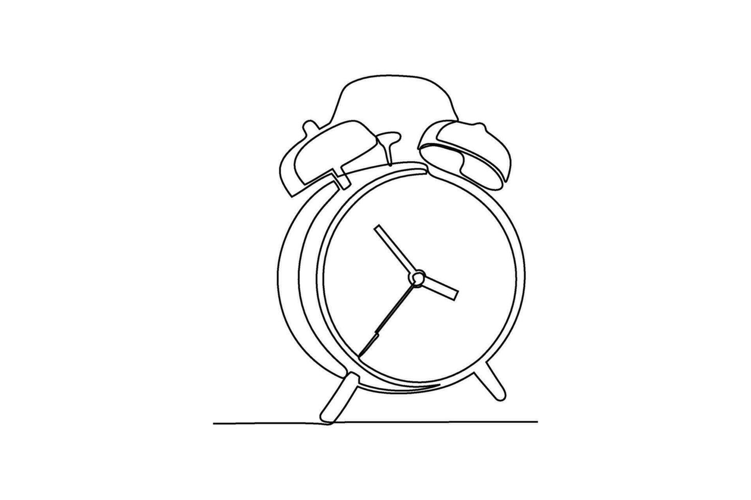 continuous line alarm clock vector illustration