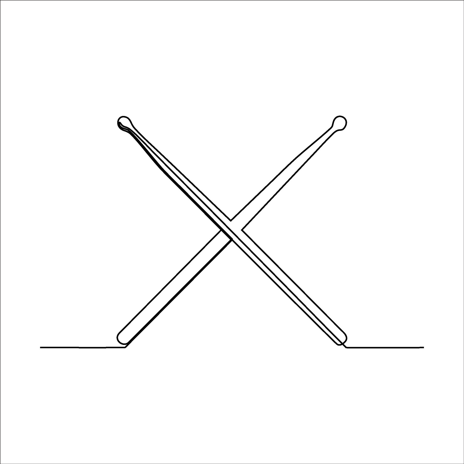 continuous line drawing of drumsticks 26485270 Vector Art at Vecteezy