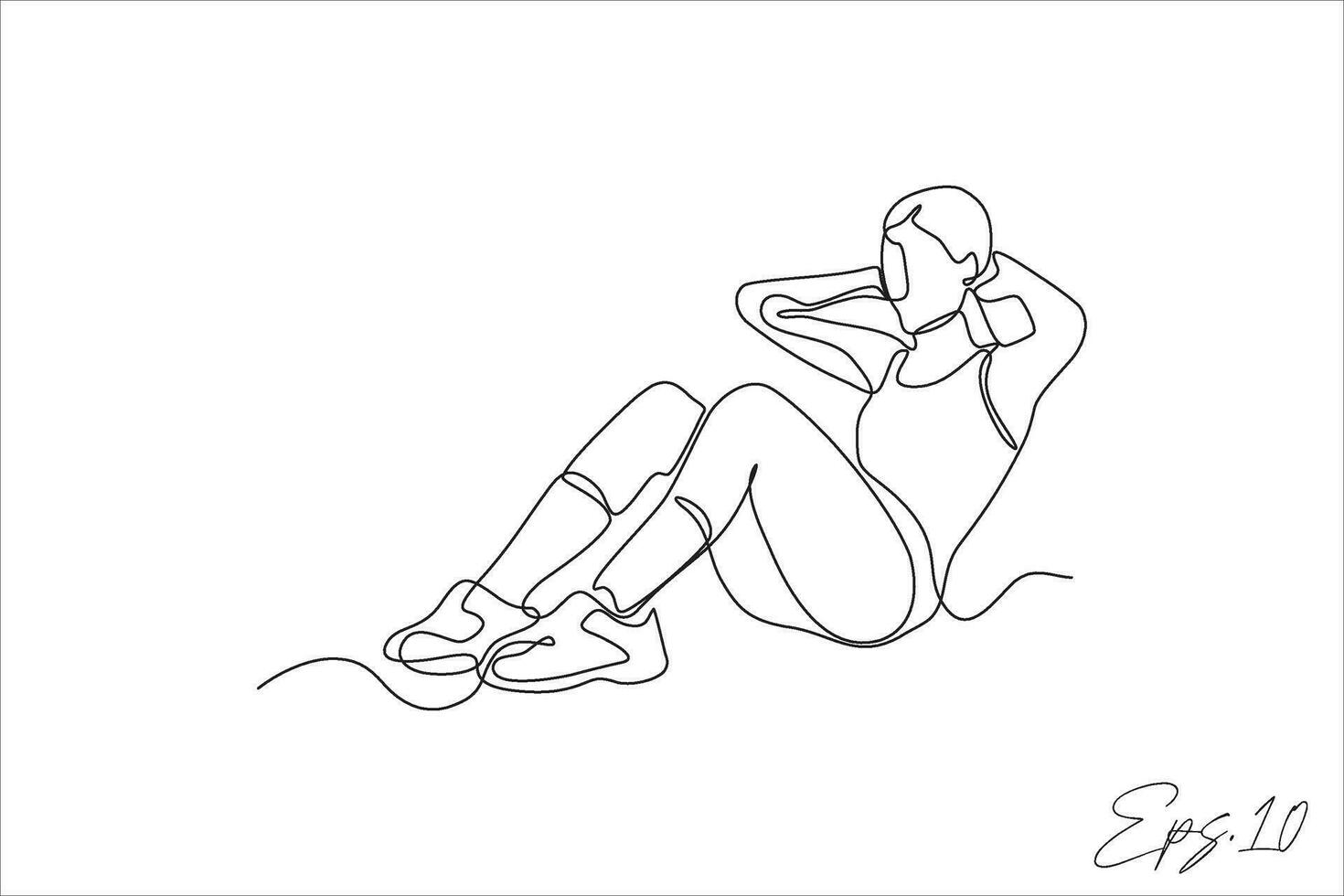 line art vector illustration of a woman exercising yoga