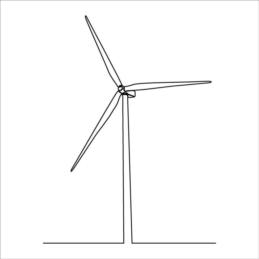 windmill continuous line drawing vector